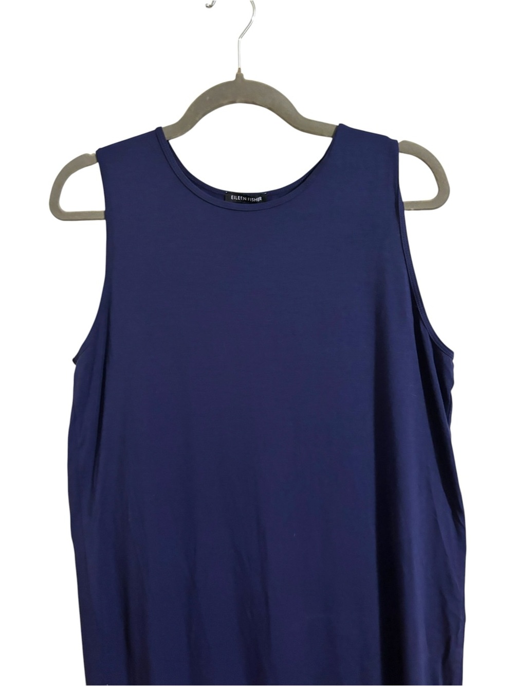 Eileen Fisher Blue Sleeveless Midi Tencel Shirt Dress Large - Picture 2 of 5